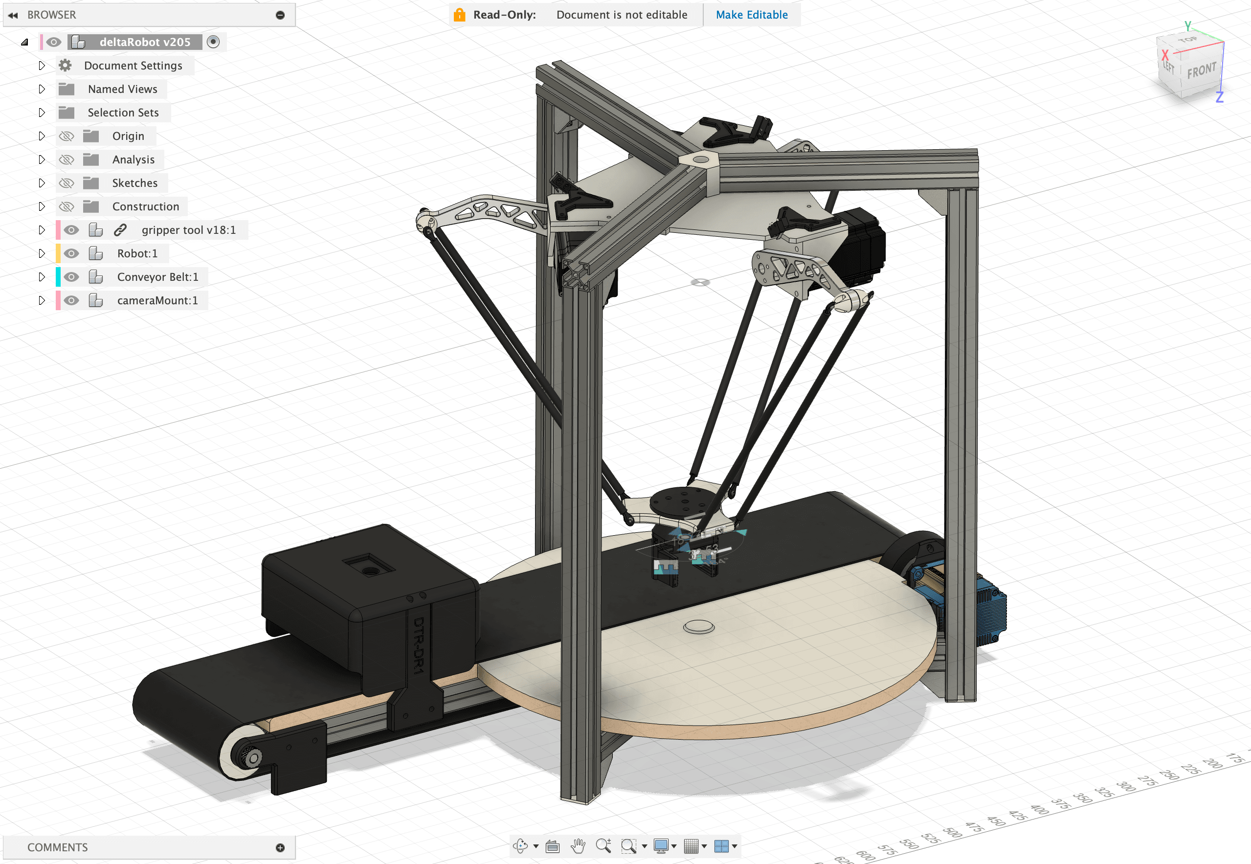Industrial Delta pick-and-place Robot Design.